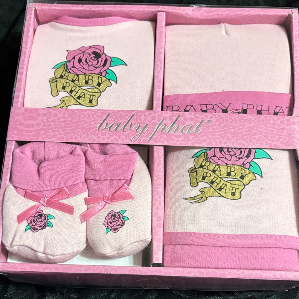 Baby Phat Pink Rose Baby Set
